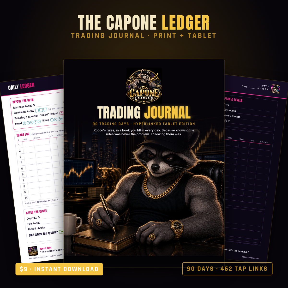 The Capone Ledger Trading Journal: Print + Tablet Edition